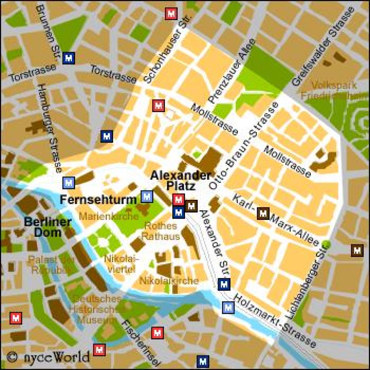 mapa alexanderplatz w Berlinie