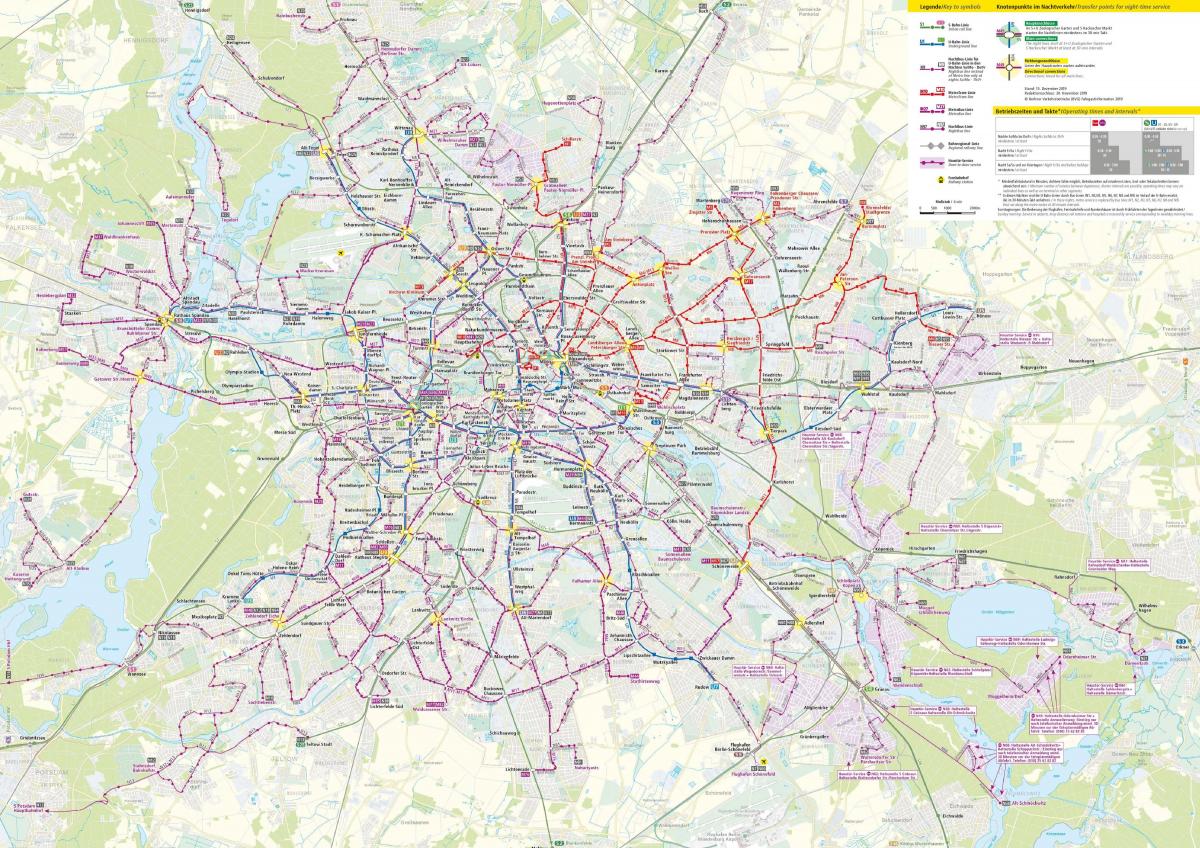 mapa Berlina autobus nocny