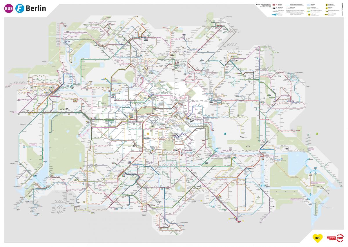 Berlin linie autobusowe na mapie