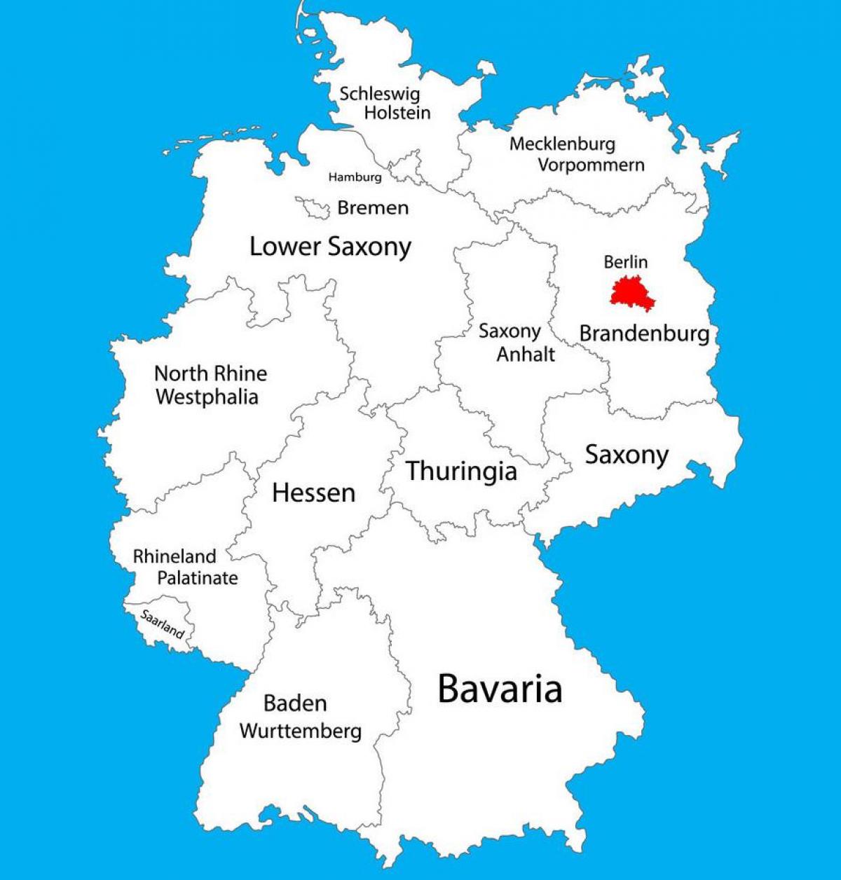 mapa Niemiec pokazuje Berlin