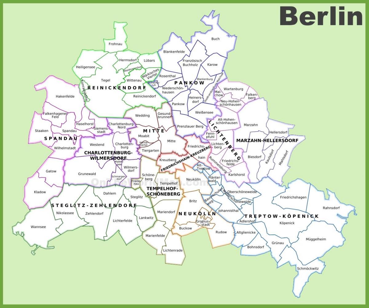 dzielnicach Berlina mapie