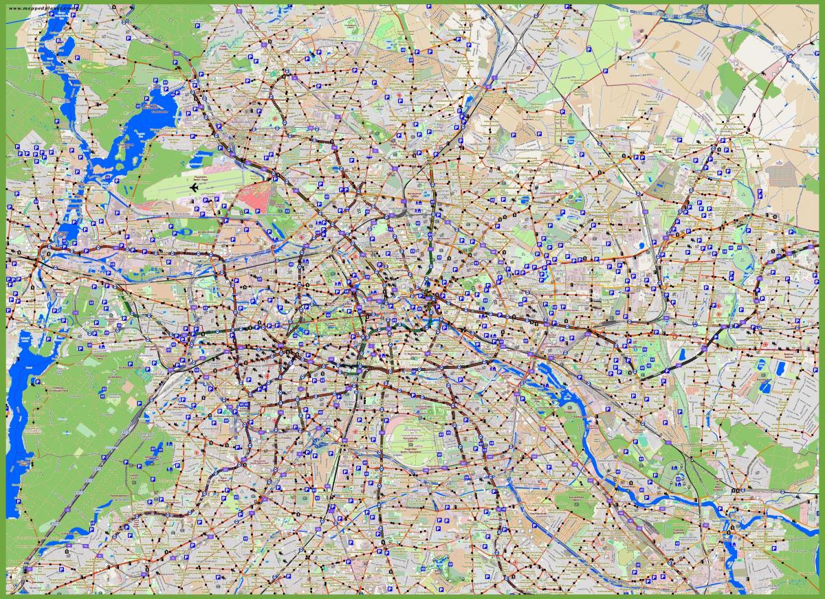 Berlin parkingowych wejść na mapie