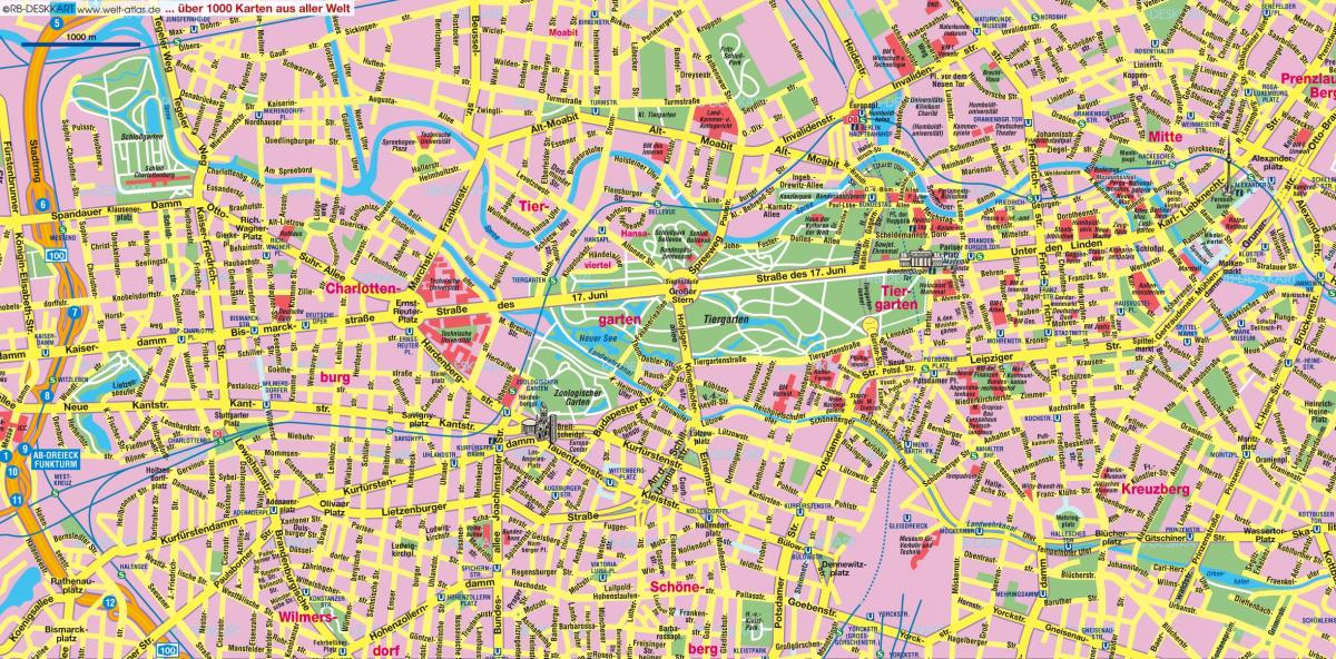 ulica mapa centrum Berlina 
