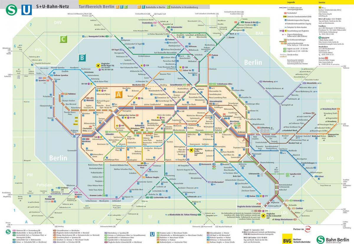 Berlińskiej komunikacji miejskiej mapie