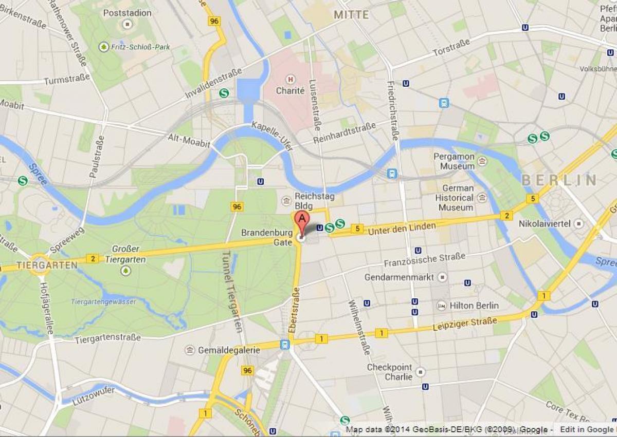karta brama brandenburska w Berlinie