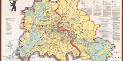 Mapa muru Berlińskiego trasie