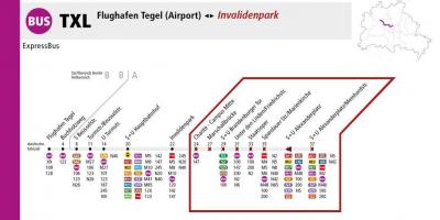 Berlin txl na mapa linii autobusowych