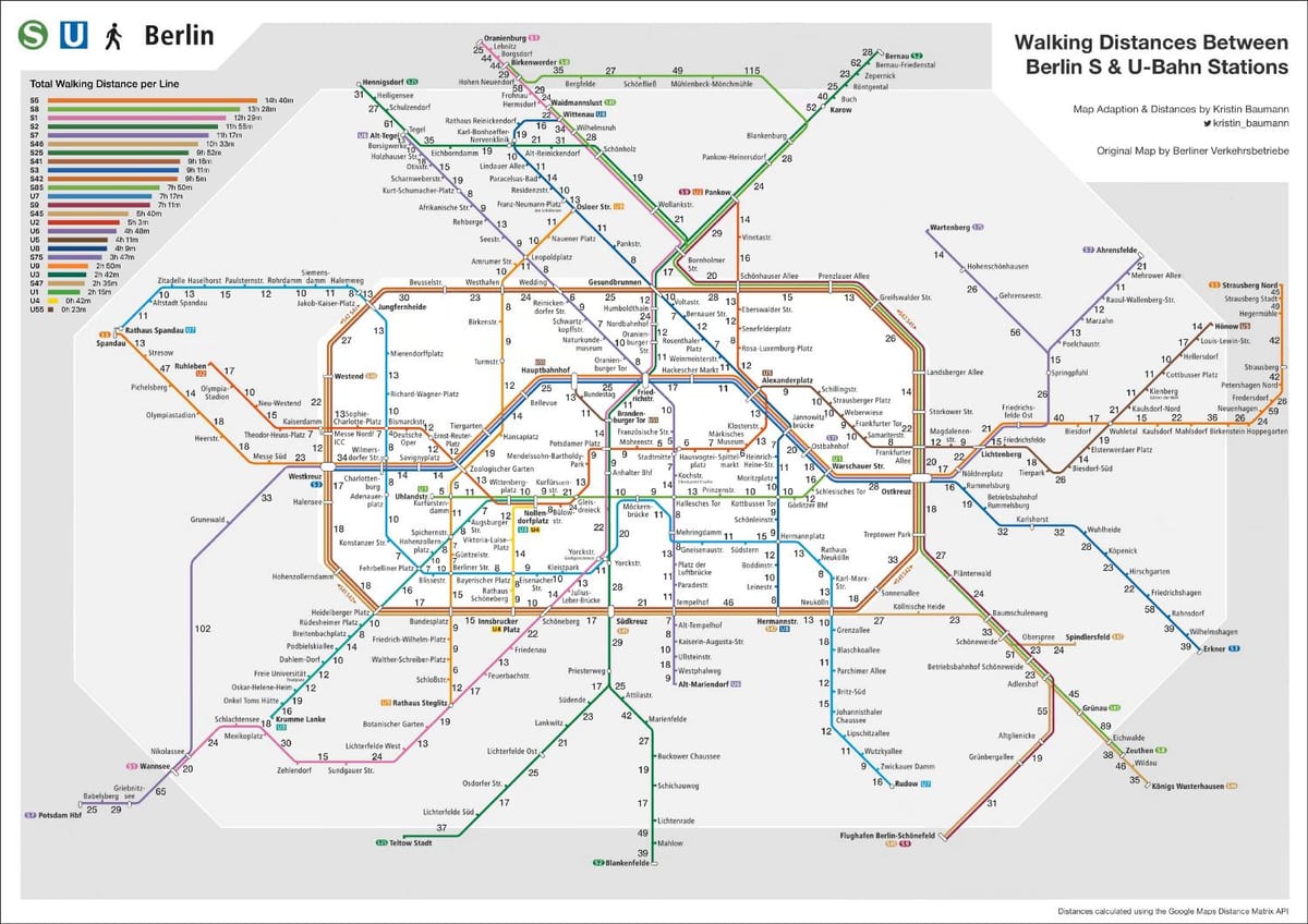 Berliner miejska kolejka mapa