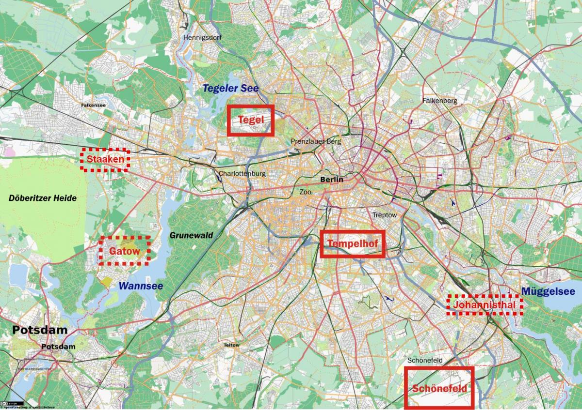 mapa lotnisk w Berlinie, Niemcy
