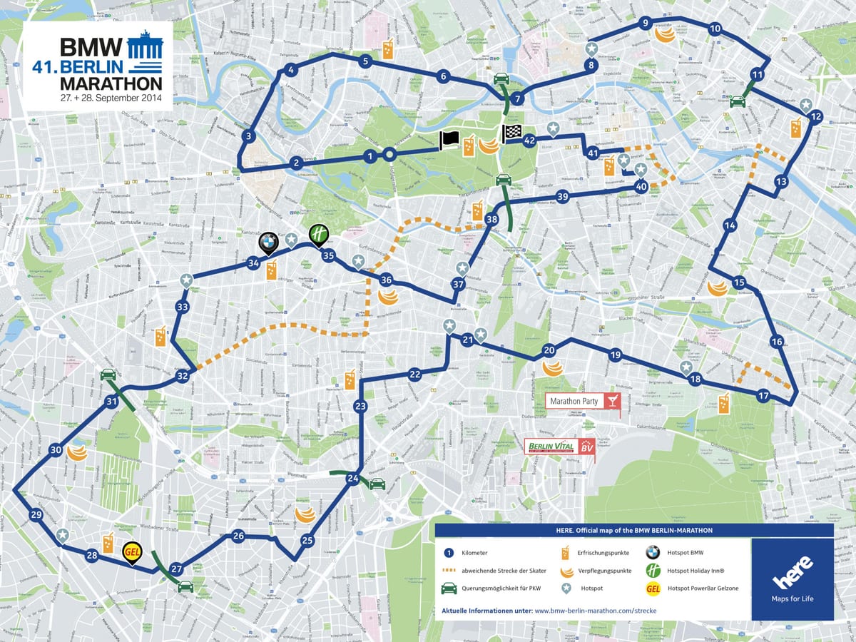 mapa Berlińskiego maratonu 