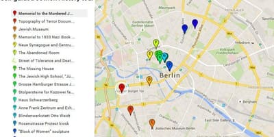 Mapa żydowska dzielnica Berlina