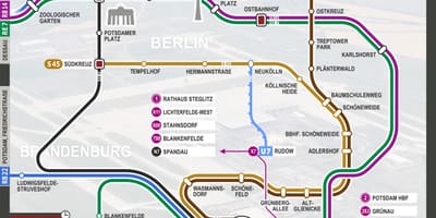 Mapa Berlina pociąg S9 
