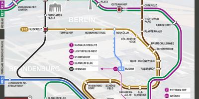 Mapa Berlina pociąg S9 