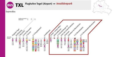 Berlin txl na mapa linii autobusowych